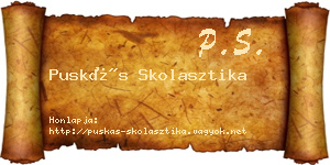 Puskás Skolasztika névjegykártya